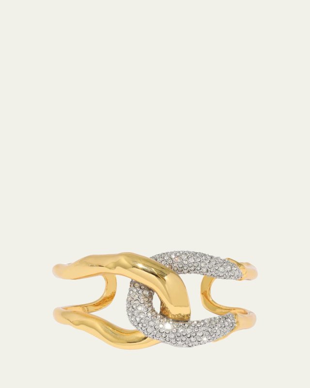Solanales Crystal Interlocked Cuff Bracelet